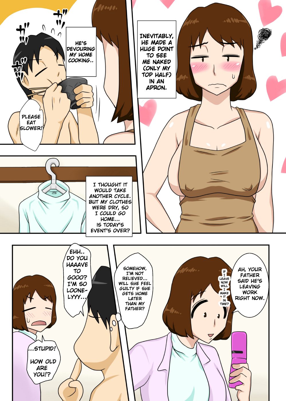 while naked, I tried to ask my mom | 18+ Porn Comics