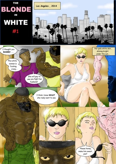 Blonde in White # 1- Interracial