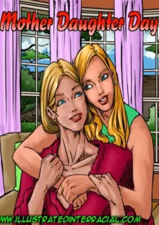 Mother Daughter Day - illustrated interracial Mother Daughter Day – illustrated interracial