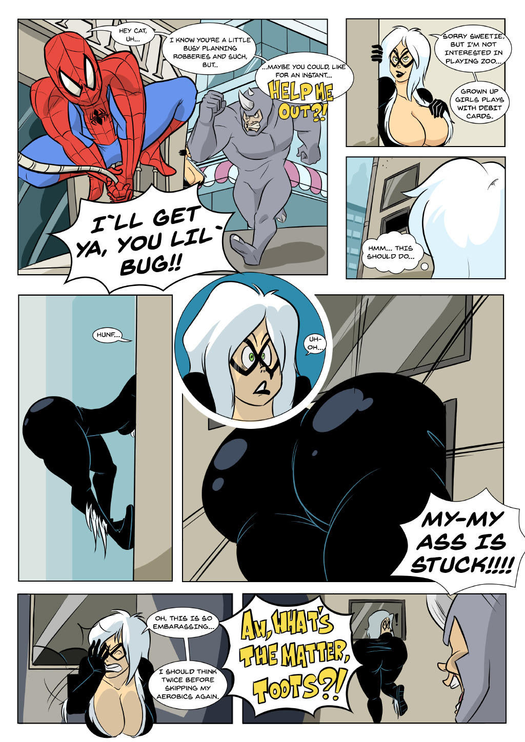 Spiderman x black cat porn comics