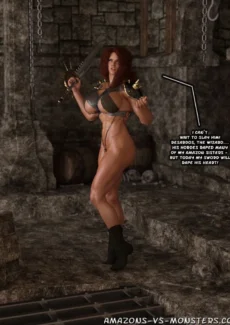 Amazons-Vs-Monsters – Red Sanya – The Wizards Dungeon (4)