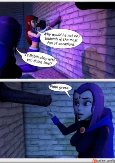 Teen Titans- Raven and Starfire and The alien gloryhole (4)