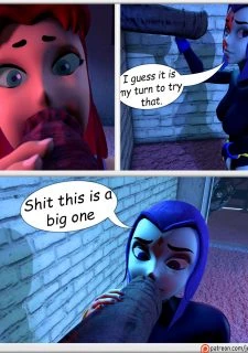 Teen Titans- Raven and Starfire and The alien gloryhole (9)