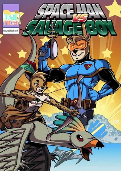 Space Man VS Savage Boy by Linno