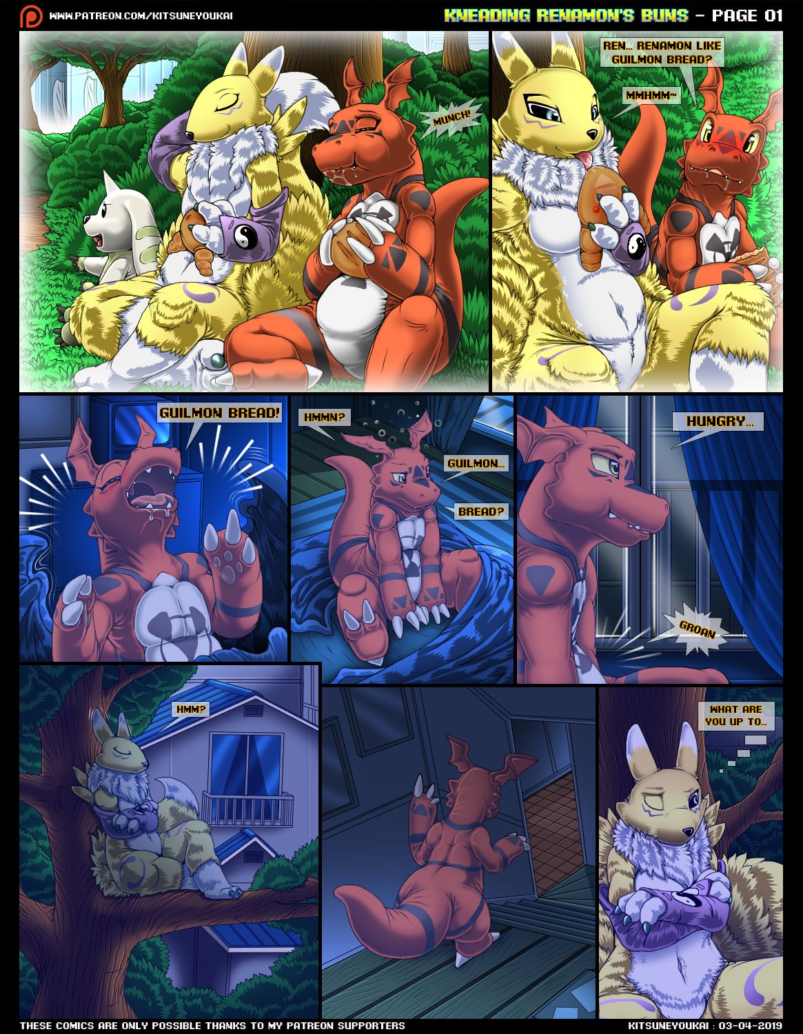 Digimon comic porn kneading renamons buns