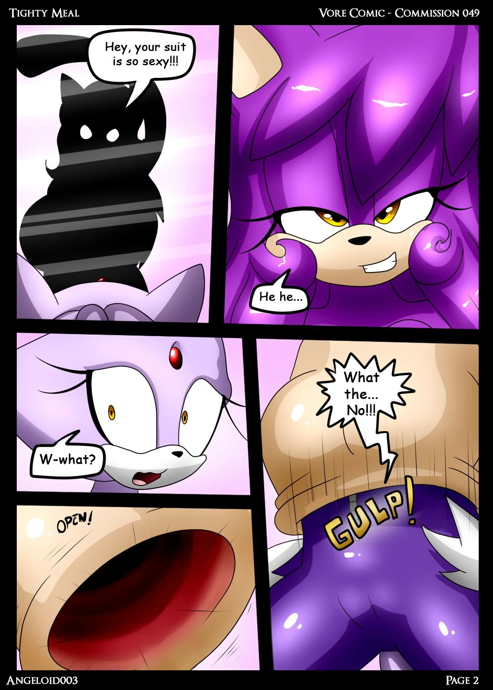 Angeloid003 and Sonic the Hedgehog in a tighty meal comic