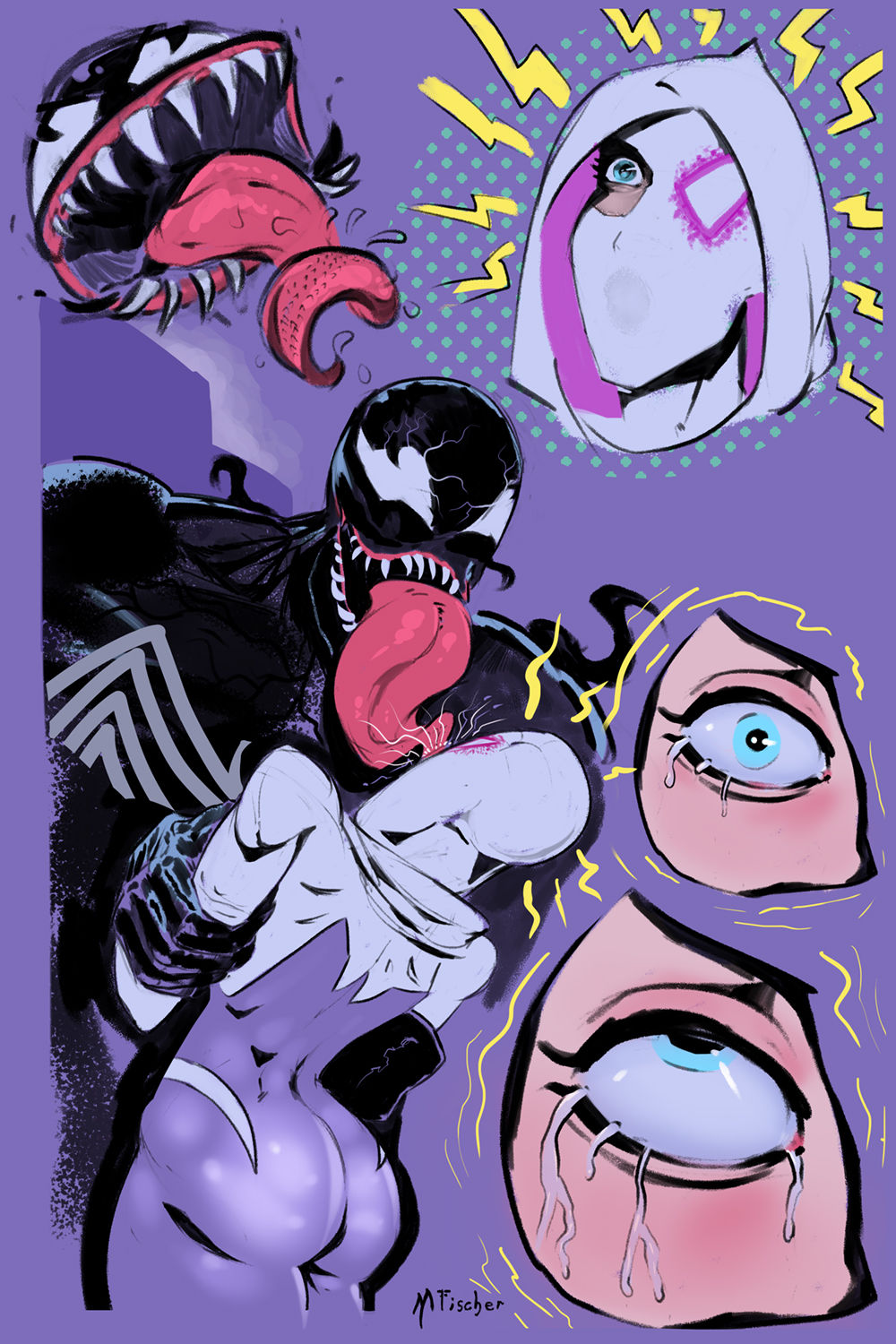 Spider-gwen as venom porn comic