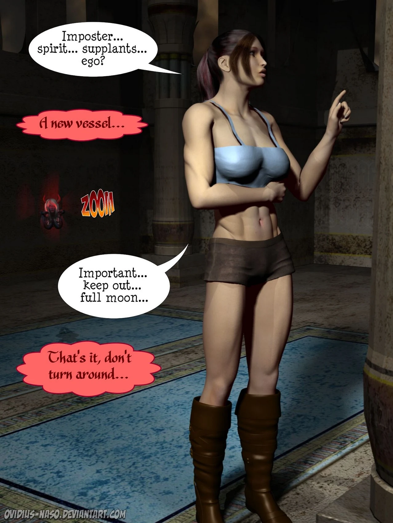 Her satisfaction evident in her playful gaze