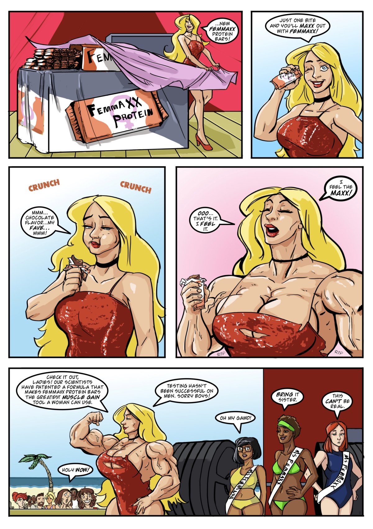 Muscular female western porn comic