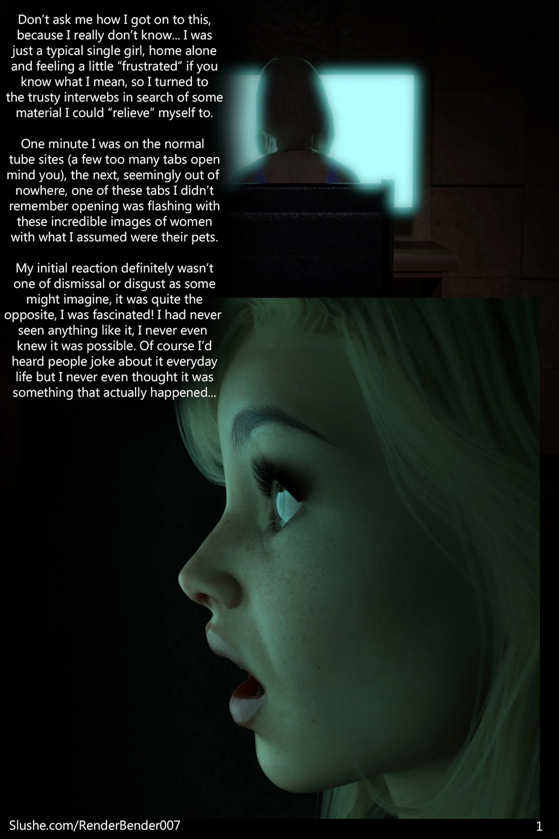 She gazes the viewer's with a sultry look