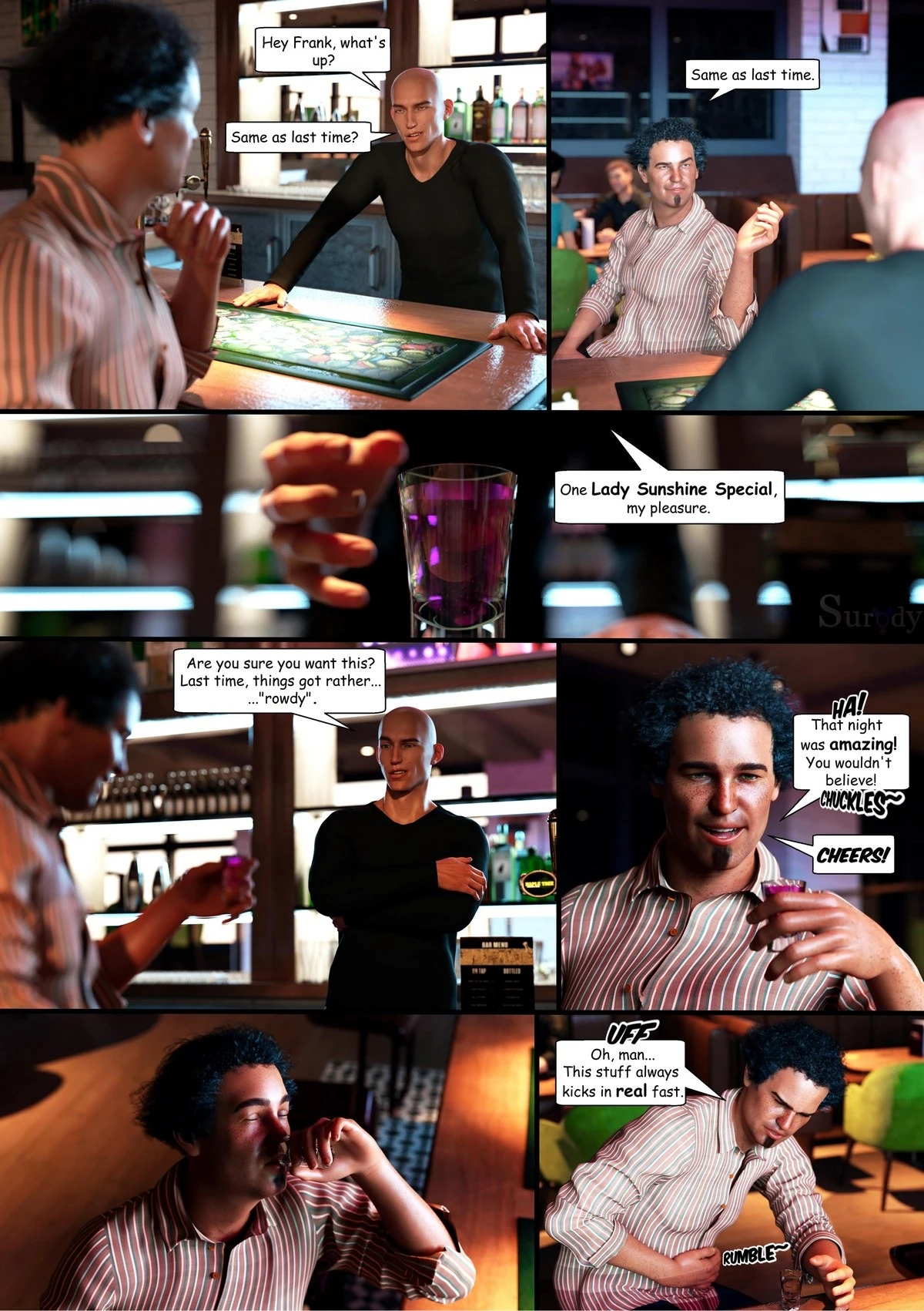 Free Drinks- SurodyTG - Porn Cartoon Comics