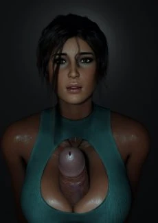 Lara puts her breasts to good use (5)
