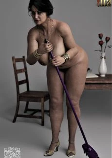 Mom is doing her chores nude (7)
