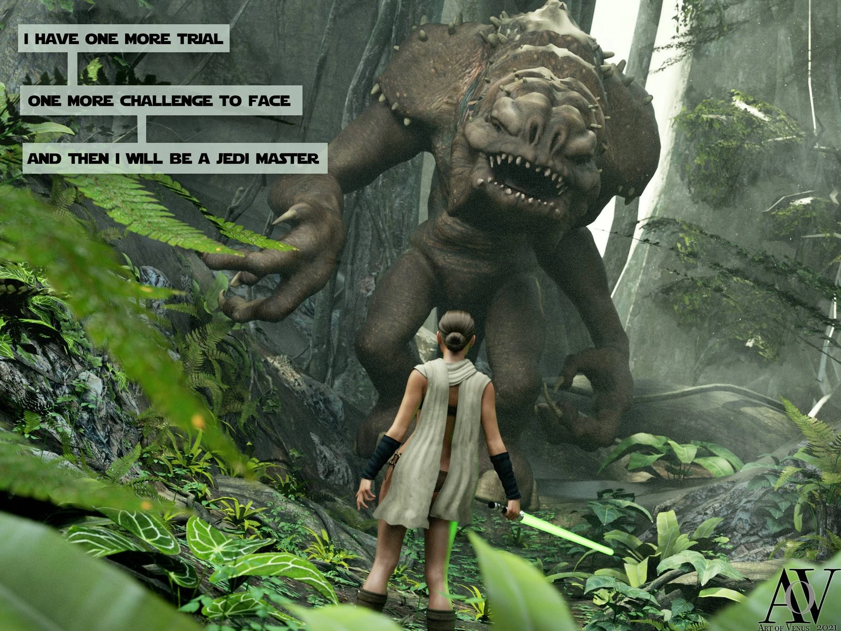 A woman trapped by a monstrous plant her body yielding