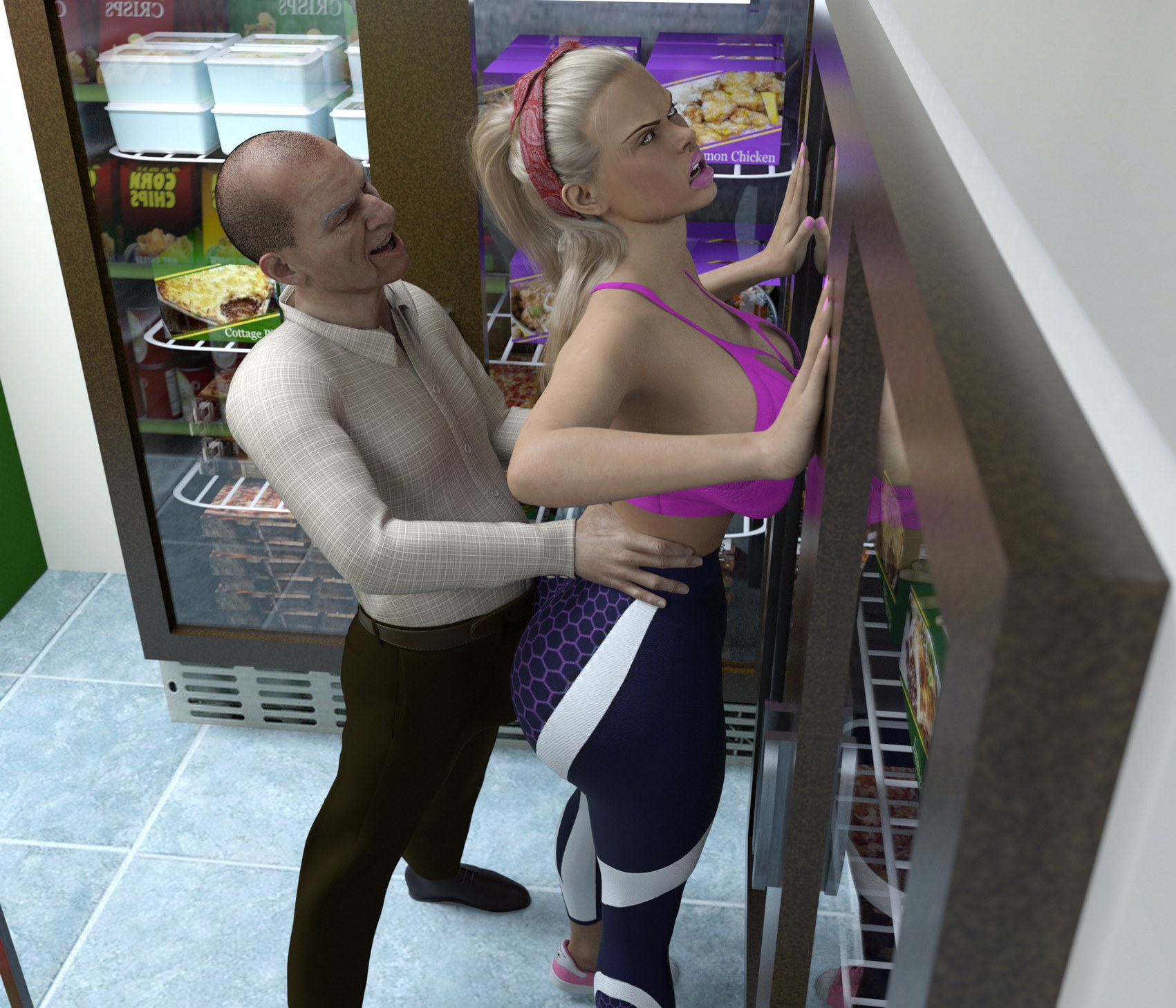 3D Pose - Pervert old man in supermarket | 18+ Porn Comics