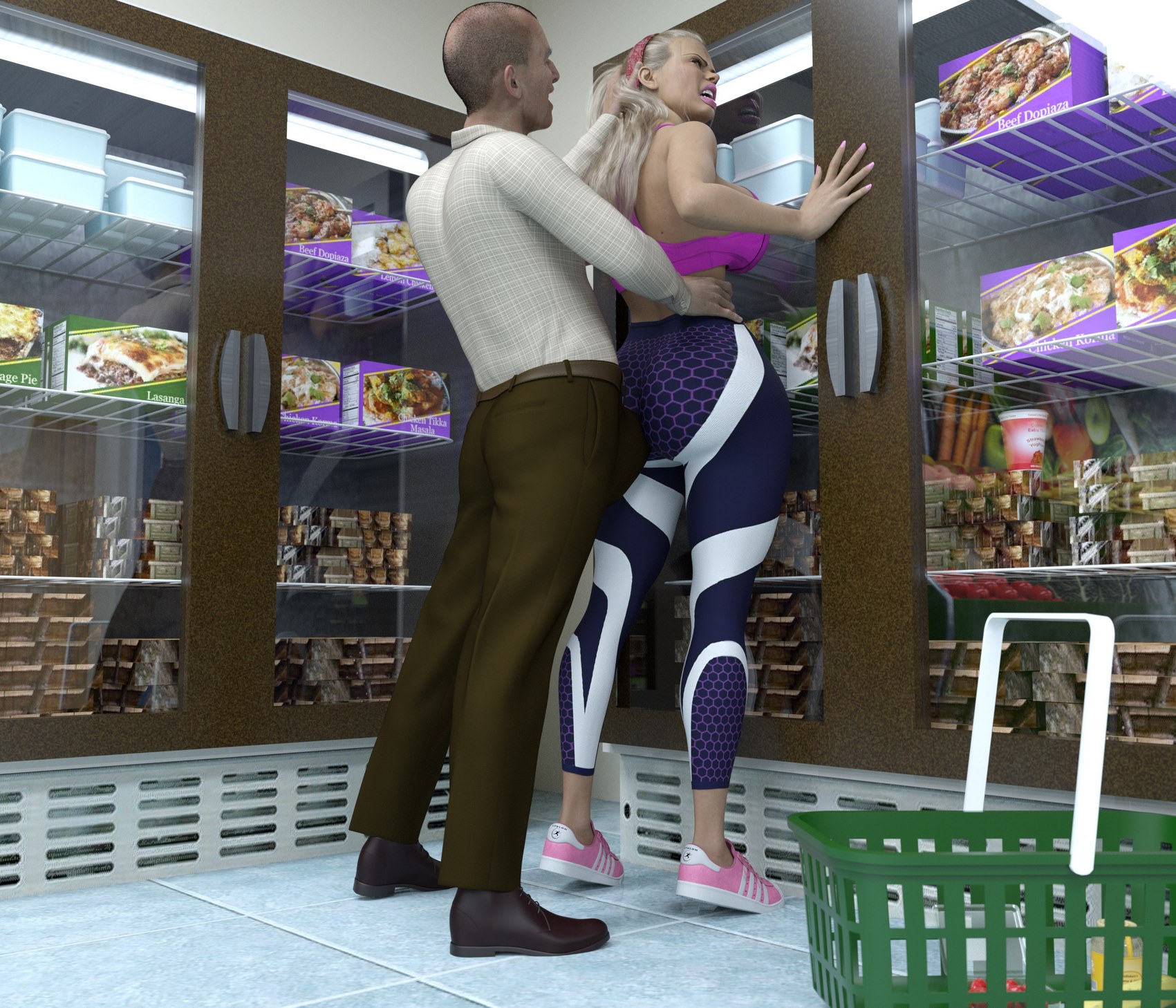 3D Pose - Pervert old man in supermarket | 18+ Porn Comics