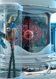 Samus is captured by Mother Brain (7)