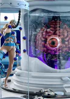 Samus is captured by Mother Brain (8)