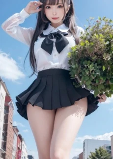 Giant girl looking down (4)
