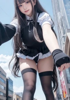Giant girl looking down (57)