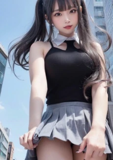 Giant girl looking down (8)